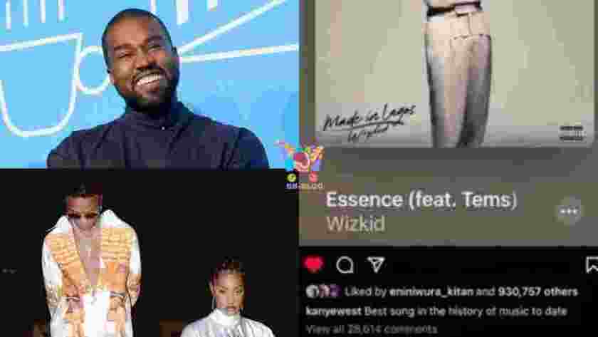 American rapper, Kanye West declares Wizkid’s ‘Essence’ the best song in the history of music