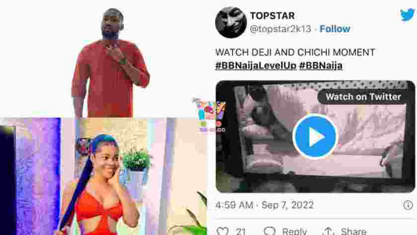 #BBNaija: Video of Deji and Chichi in steamy under-the-Duvet moment surfaces (Watch)